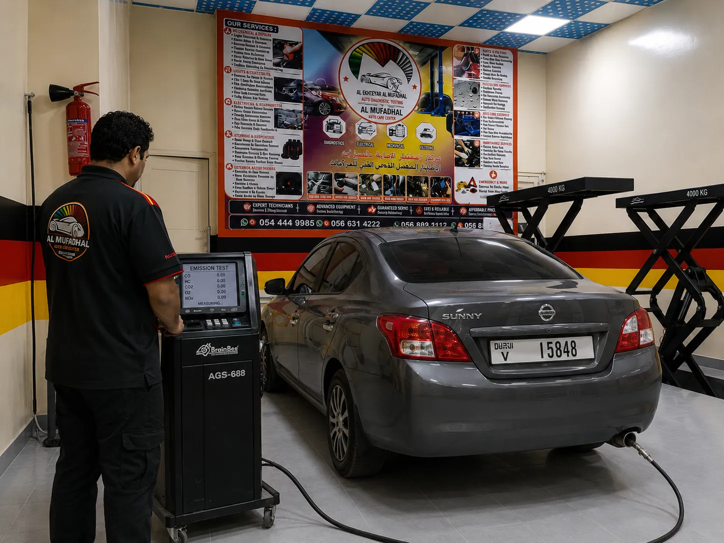 Vehicle emission testing equipment